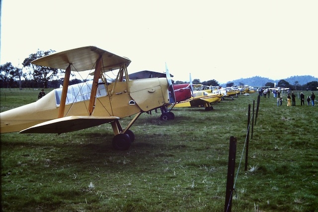 The flight line at Drage's fly-in June 1979