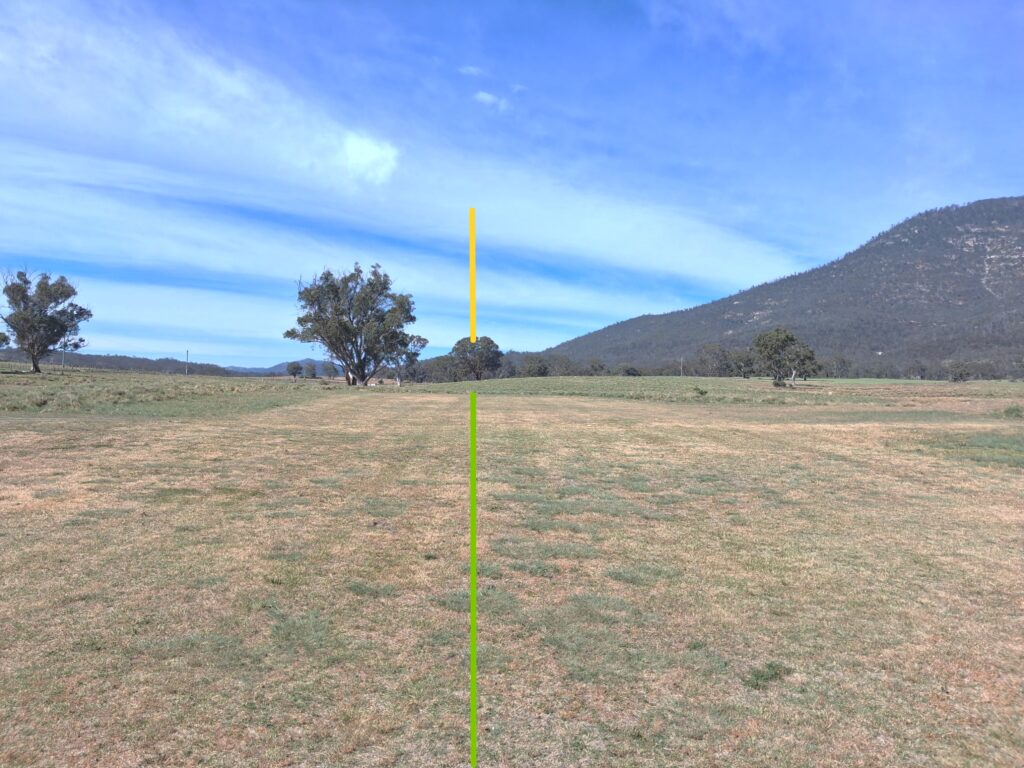 Figure 1 - looking South along the centreline of the runway