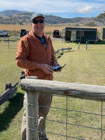Phil looking pleased after a very successful flight with his Black Magic 60″